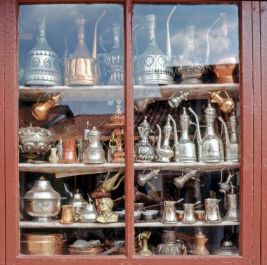 Window of shop in Bascarsija-old town of Sarajevo, Bosnia-Herzegovina