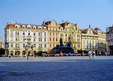 Old Town Square in Prague with Jan Hus Statue, Czech Republic