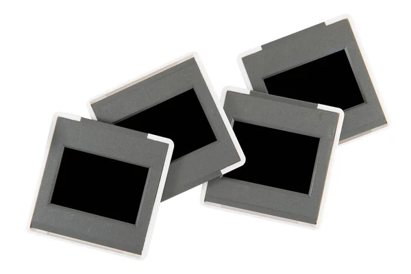 Single Pieces Black White Film Frames Isolated White Background — Stock Photo, Image