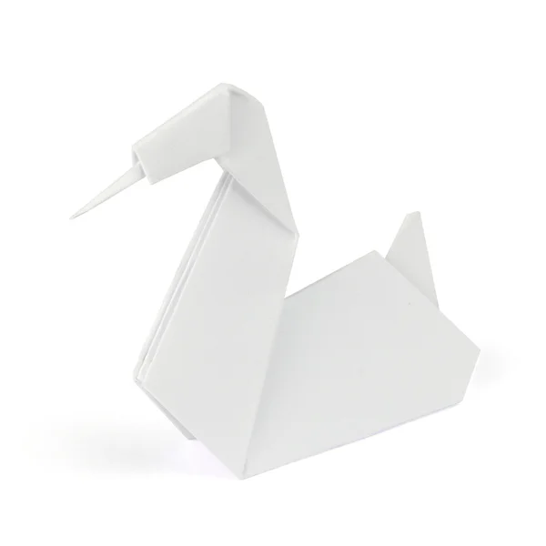 折纸。纸天鹅. — 图库照片