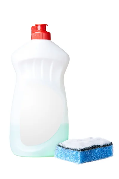 Sponge and detergent — Stock Photo, Image