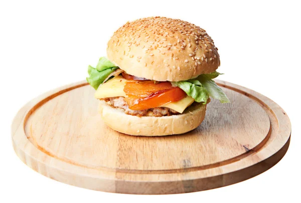 Hamburger beyaz — Stok fotoğraf
