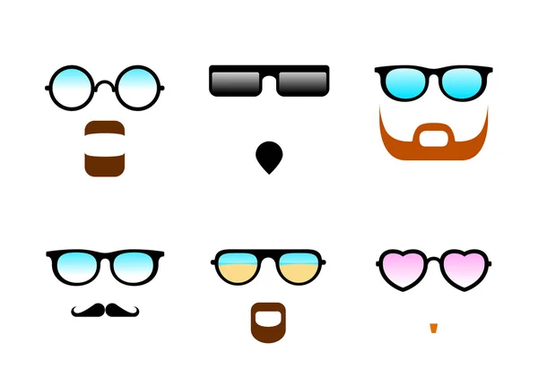 Gafas y barbas — Vector de stock