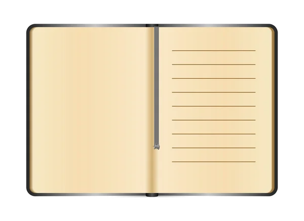 白い背景の上の開いたメモ帳 — ストックベクタ