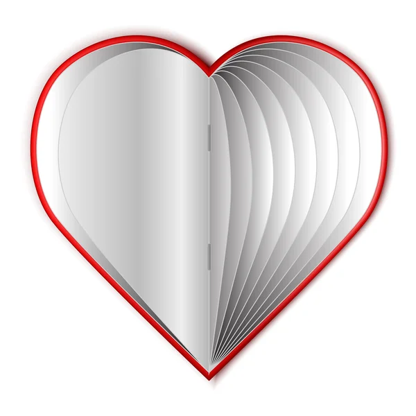 Vector Book. Heart Shape. — Stock Vector