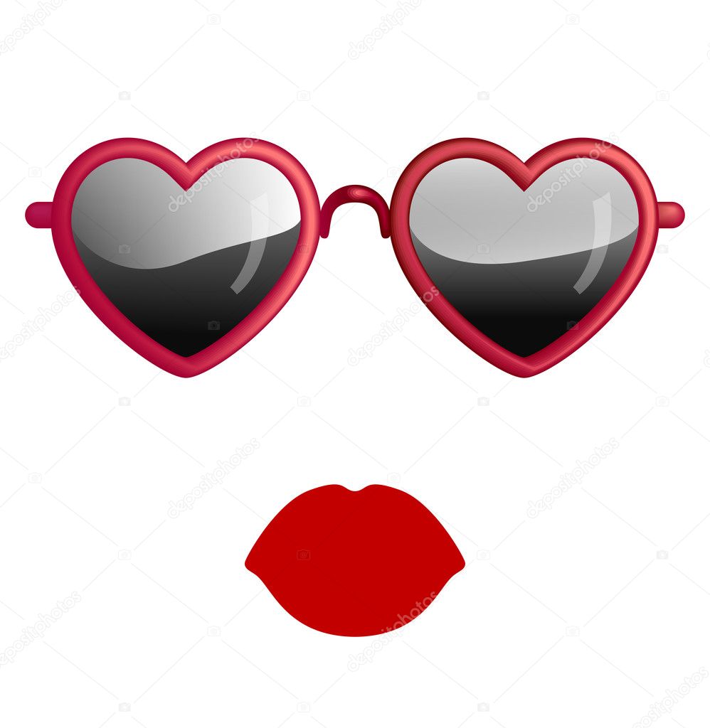 Download Heart Sunglasses — Stock Vector © be_low #33800755