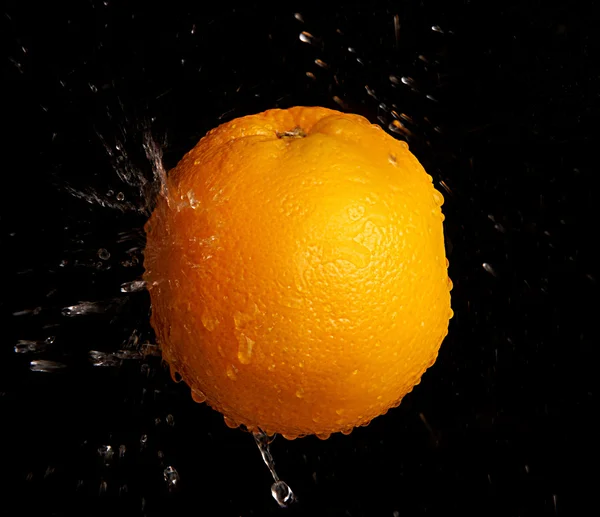 Orange With Water Splash Stock Picture