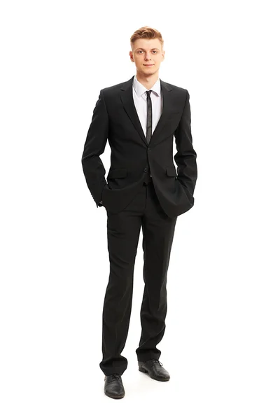 Full body portrait of young business man — Stock Photo, Image