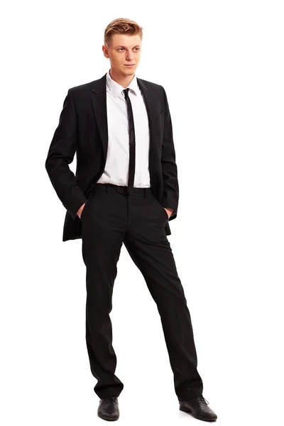 Full body portrait of young business man — Stock Photo, Image