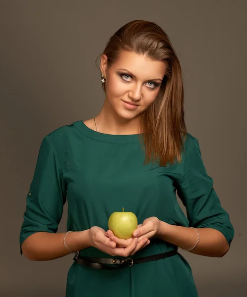 Woman with apple — Stock Photo, Image