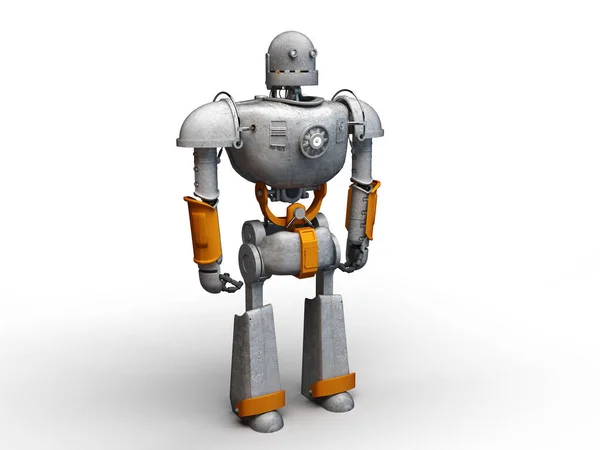 Stock image 3D renderi. Robot isolated on white background.