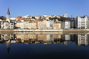 Famous view of Lyon clipart
