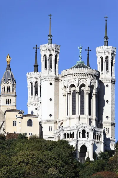 Vista vertical de la basílica de Lyon — Foto de Stock