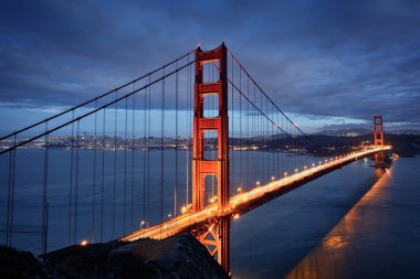 Night scene with Golden Gate Bridge clipart