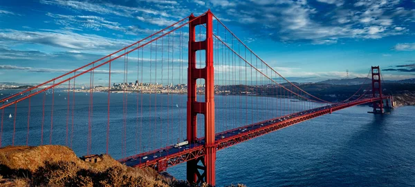 Vista panoramica del famoso Golden Gate Bridge Fotografia Stock