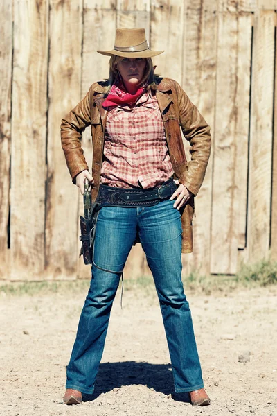 Portrait of bad cowgirl Stock Photo