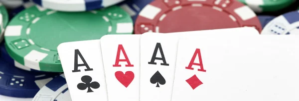 Panoramautsikt över poker — Stockfoto