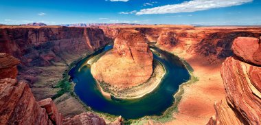 Panoramic view of Horseshoe Bend clipart
