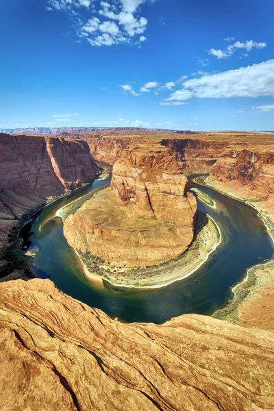 Vertical view of famous horseshoe Bend — Stock Photo, Image