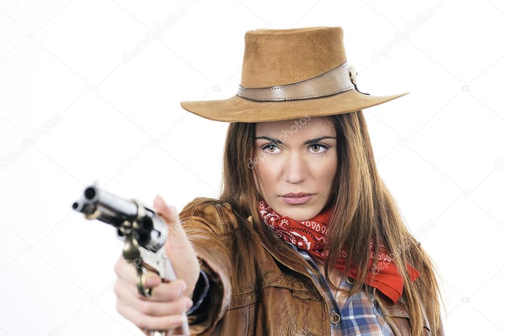 cowgirl with gun