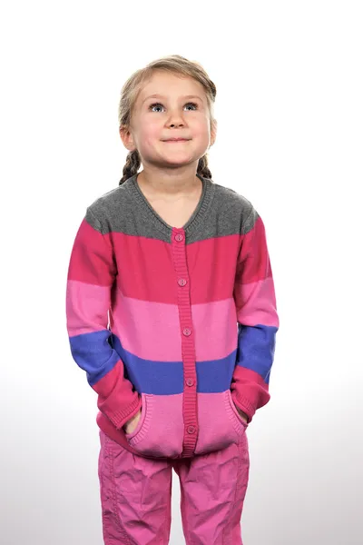 Little girl looking up — Stock Photo, Image