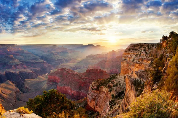 Grand Canyon Alba Immagini Stock Royalty Free
