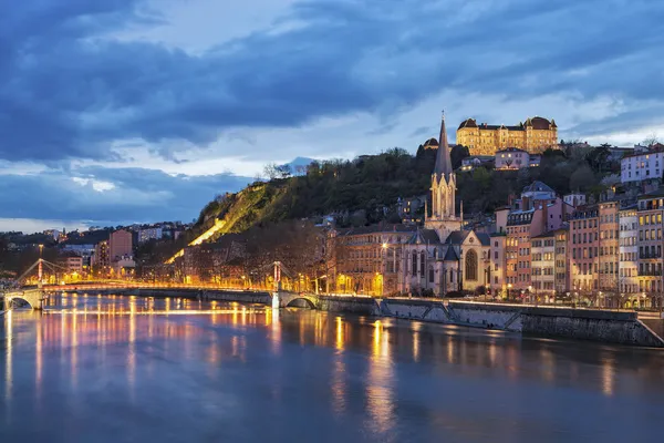 Saone de rio à noite — Fotografia de Stock