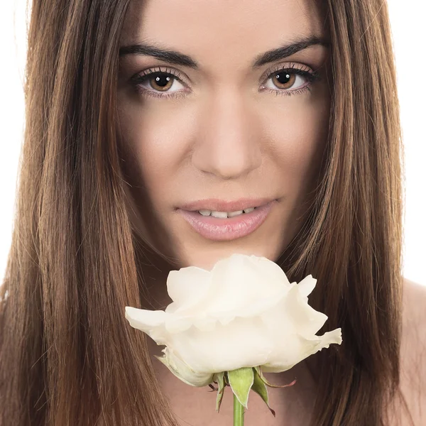 Piękna kobieta z Białej Róży — Zdjęcie stockowe