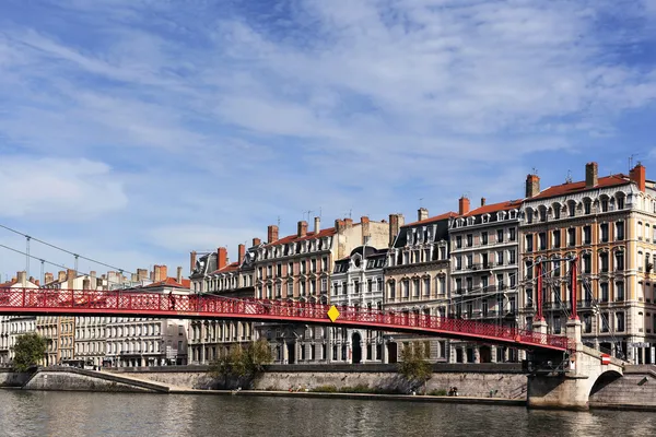 Vue de Lyon avec rivière Saône — Photo