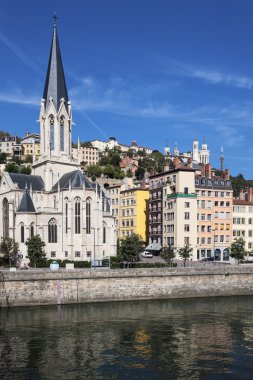 lyon ve saone Nehri'nin dikey görünüm