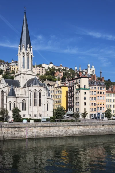 Vista vertical de Lyon y el río Saone —  Fotos de Stock