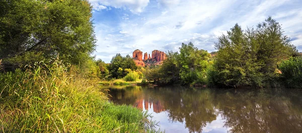 Panoramic view of Cathedral Rock Stock Image