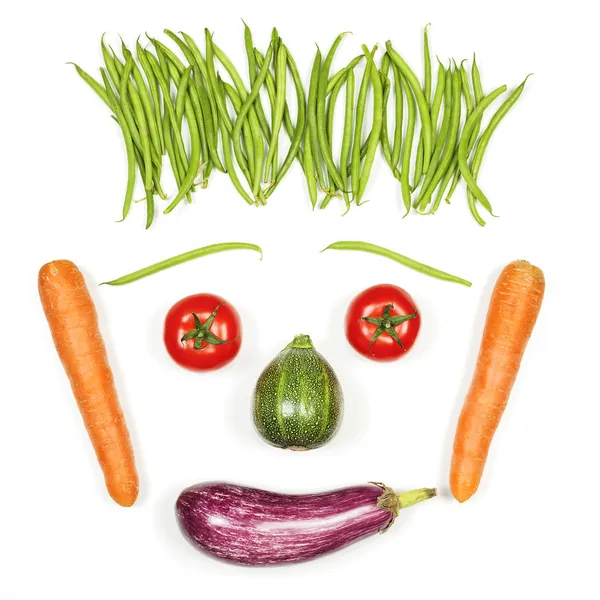 Cara feliz con verduras — Foto de Stock