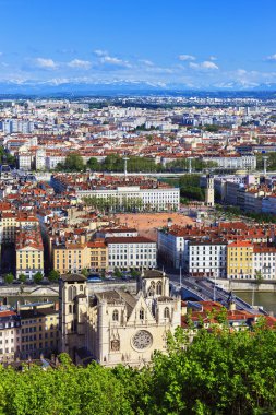 lyon şehrinin havadan görünümü