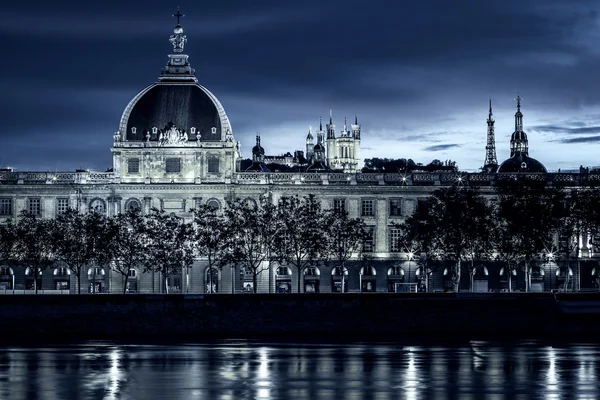 Gece tarafından Lyon görünümü — Stok fotoğraf