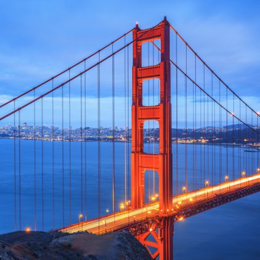 Golden Gate Bridge, San Francisco at night clipart
