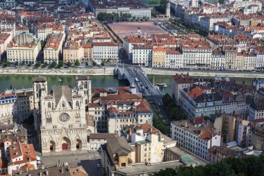 lyon ünlü bir görünümü ile katedral