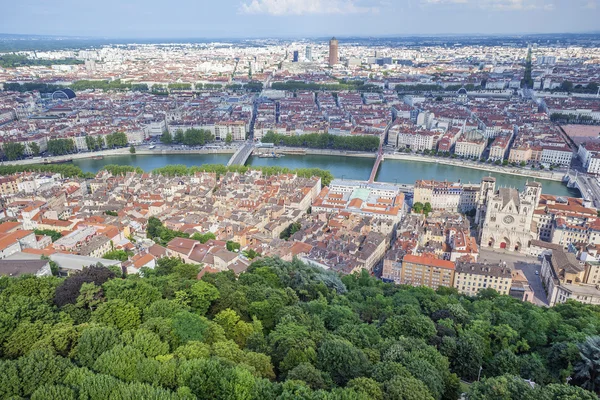 Lyon, havadan görünümü — Stok fotoğraf
