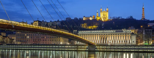 Panoramablick auf saone fluss bei lyon — Stockfoto