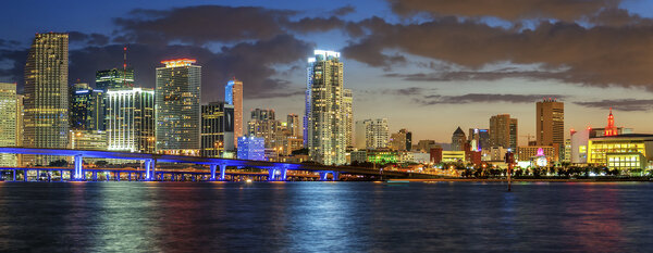 buildings at sunset