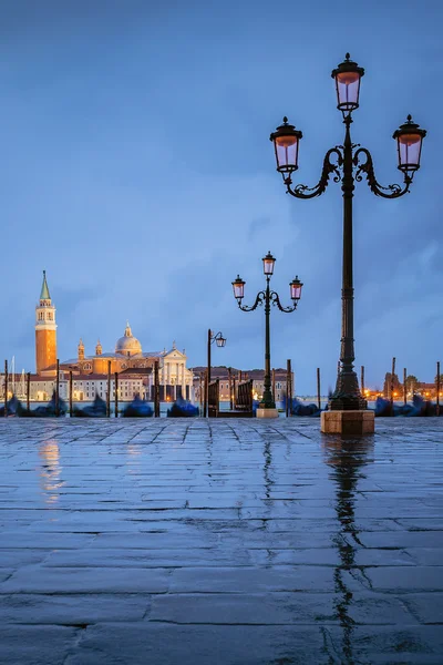 Venedig under regn Stockfoto