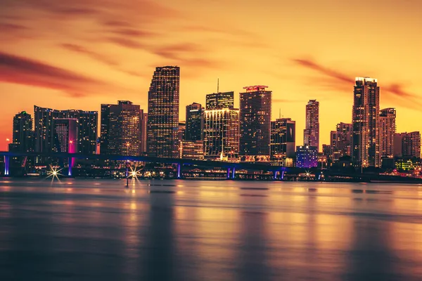 CIty de Miami al atardecer — Foto de Stock