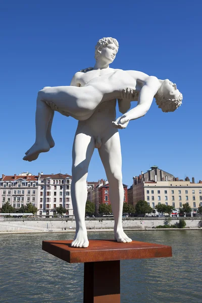 Slavná socha v Lyonu — Stock fotografie