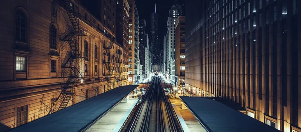 Vista Panoramica Della Adams Wabash Train Line Verso Chicago Loop — Foto Stock