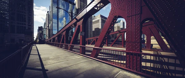 Panoramautsikt Över Chicago Centrum Bro Och Buiding Usa — Stockfoto