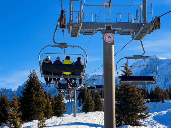 Chair Lift French Alps Europe — стоковое фото