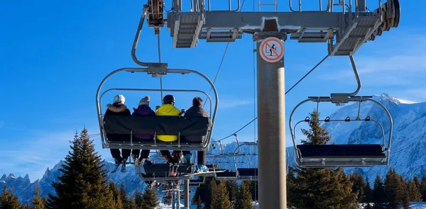 Chair Lift French Alps Europe — стоковое фото