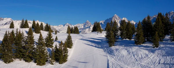 Ski Slope French Alps Europe — Stockfoto