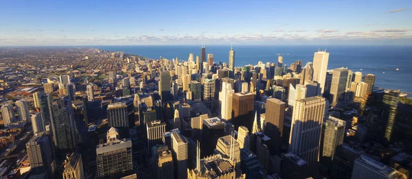 Vista Del Horizonte Chicago Atardecer Estados Unidos — Foto de Stock