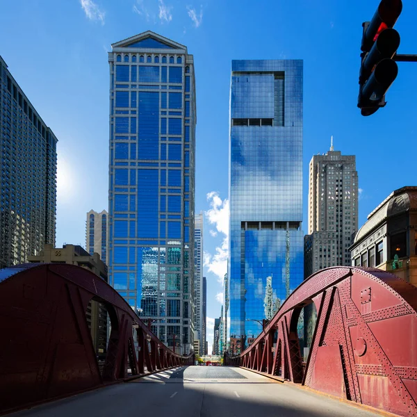 Most Budynek Centrum Chicago Usa — Zdjęcie stockowe